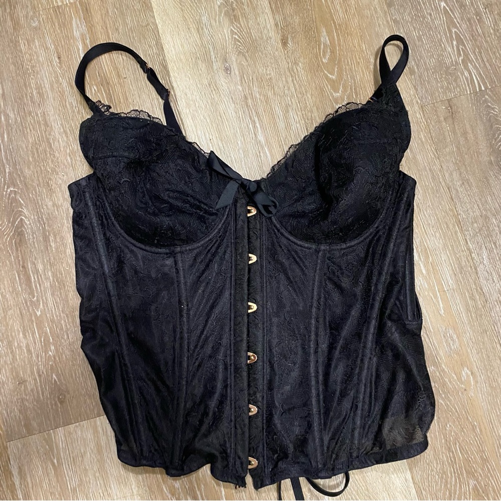 savage x fenty black lace corset
